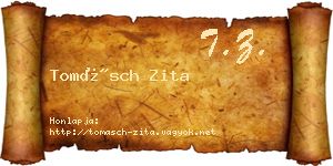 Tomásch Zita névjegykártya