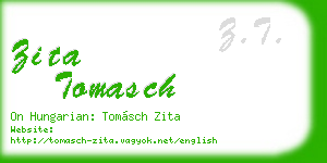 zita tomasch business card